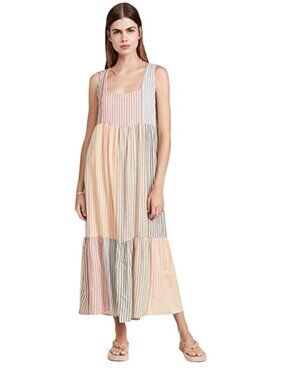 Rachel Pally Ombre gingham Check Phoebe Maxi Dress Multicolor sun dress S